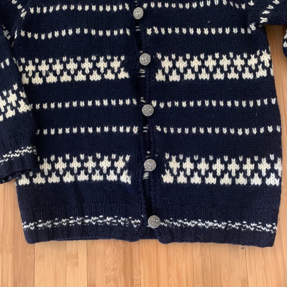 Vintage Pringle Of Scotland Knit Cardigan Sweater 100% Wool Shetland Small 1960s - Picture 4 of 11